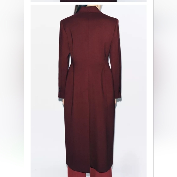 Zara Burgundy Trench Coat - Picture 10 of 13